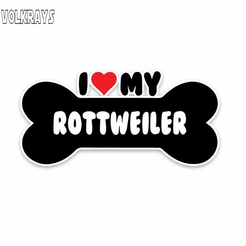 Volkrays креативные автомобильные стикеры I Heart My Rottweiler аксессуары для костей собак