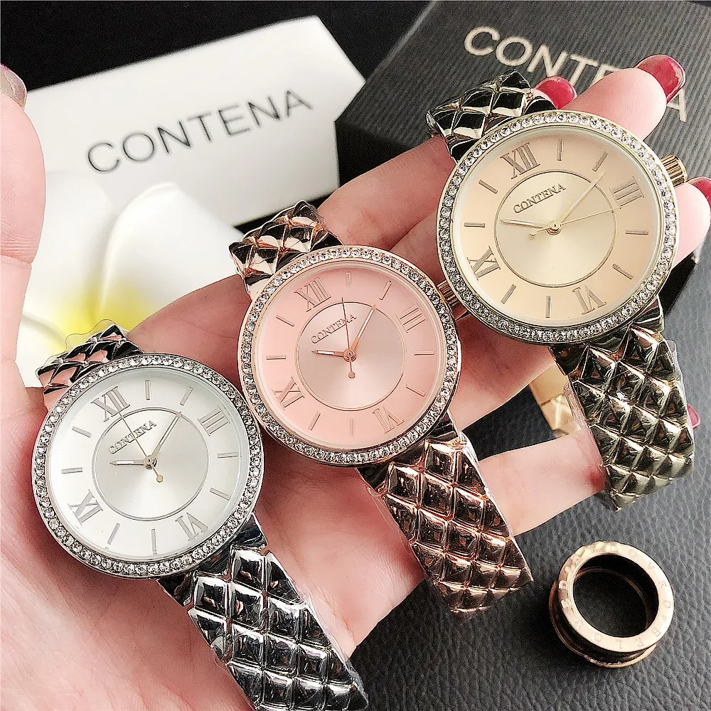 

NO.2 fahsion brand wristwatches quartz luxury brand women watches diamond clock gifts for women reloj