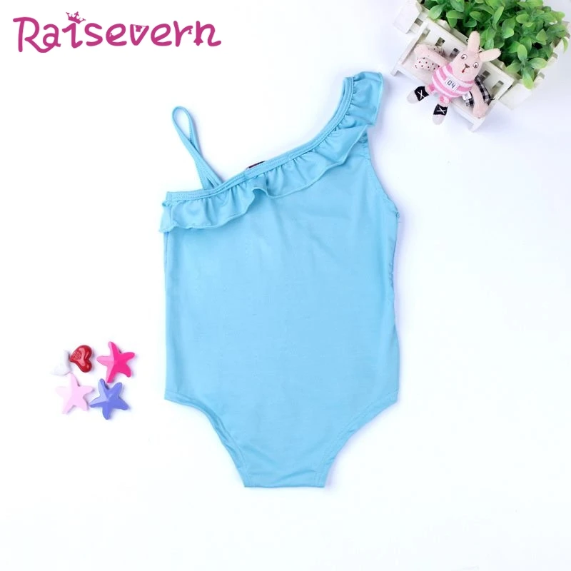 Детские купальники с принтом и рюшами Лоскутные Мультяшные для девочек