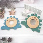 Chenkai 10 шт. динозавр Альпака Единорог силиконовый деревянный Прорезыватель для зубов детские животные для самостоятельного прорезывания зубов для младенцев кормления жевательные прорезыватели цепи