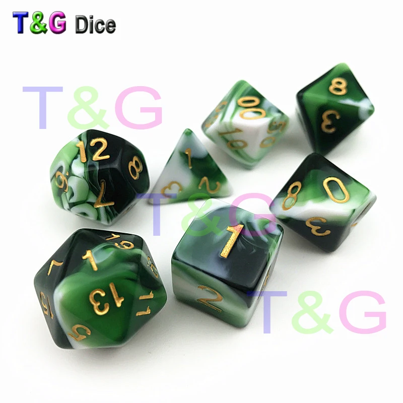 Новый прозрачный зеленый и белый цвет игральные кости D4 D20 игра DND|colored dice|dice colorwhite