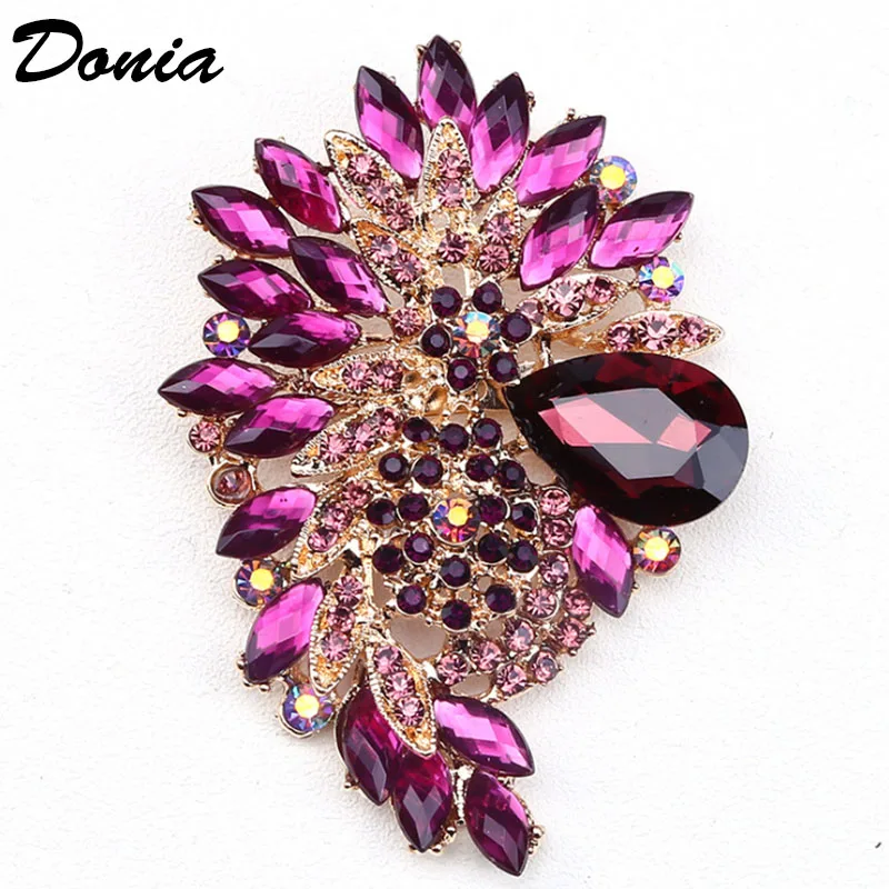 Donia ювелирные изделия модная популярная брошь цветная большая стеклянная из