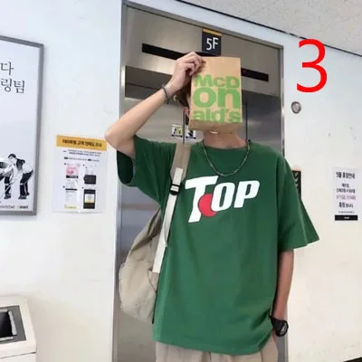

Hong Kong style retro simple wild half-sleeved loose casual handsome trendy T-shirt