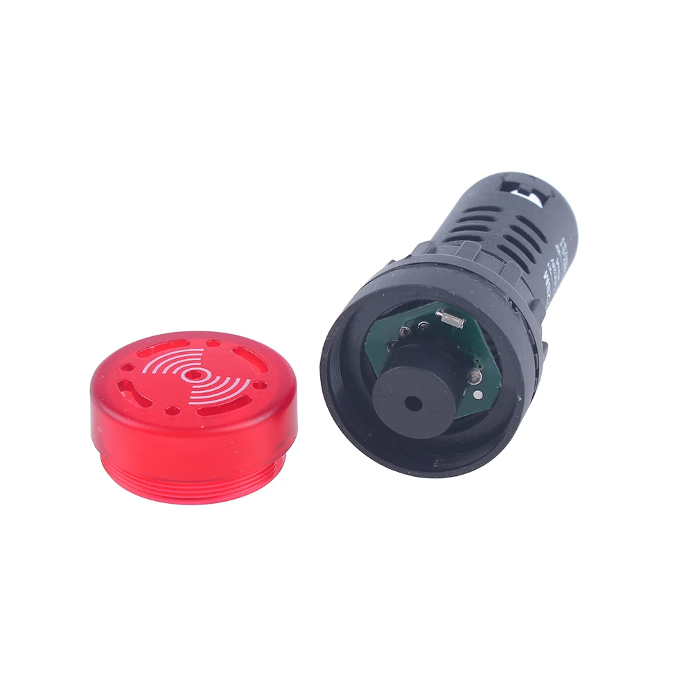 

1pc AD16-22SM 16mm 22mm Panel Diameter 12V 24V 110V 220V Flash Signal Light Red LED Active Buzzer Beep Alarm Indicator Green Red