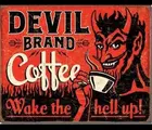 Винтажные декоративные знаки ShopForAllYou, брендовый дьявол, кофе, пробуждение, ад, металлический жестяной знак, настенное искусство, смешной юмор, Декор