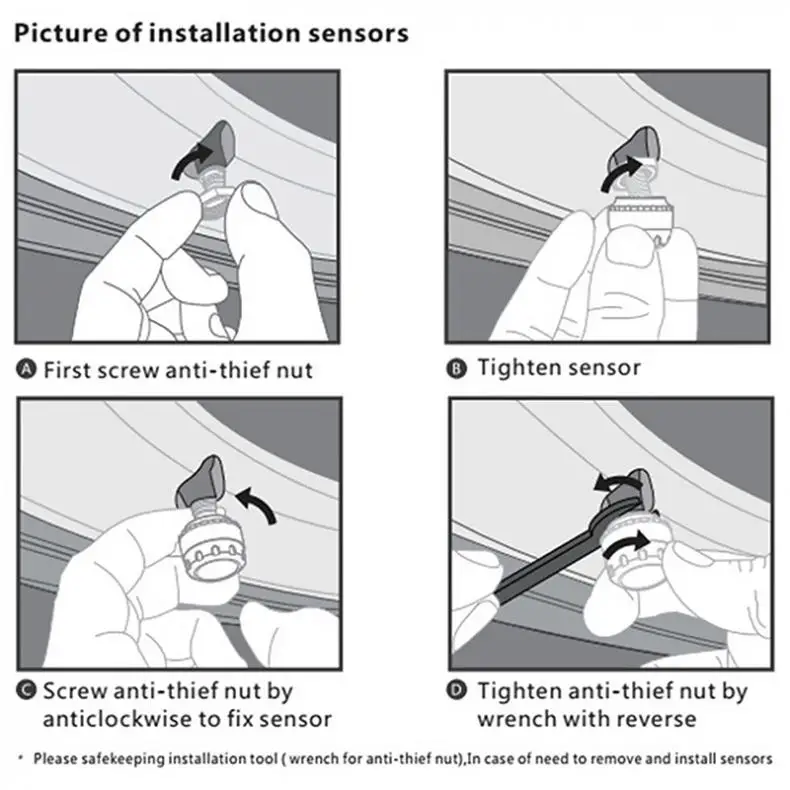 

Solar Power TPMS Car Tire Pressure Alarm Monitor System Security Alarm Systems Tyre Pressure Temperature Warning