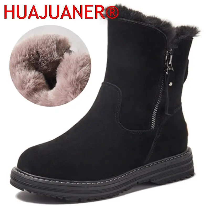 

Winter Boots Women Plush Ankle Boots Suede Snow Botas Shoes Women 2022 Warm Ladies Botas De Mujer Zip Buty Damskie