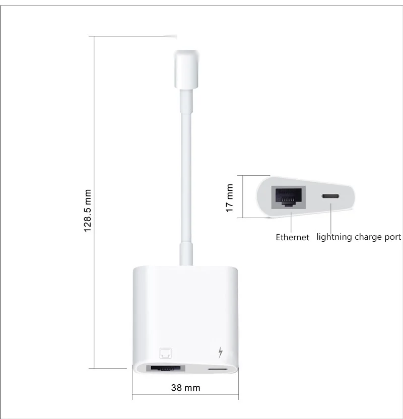 100 Мбит/с OTG Сетевой USB адаптер для Lightning к RJ45 Ethernet LAN проводной кабель камера iPhone/iPad