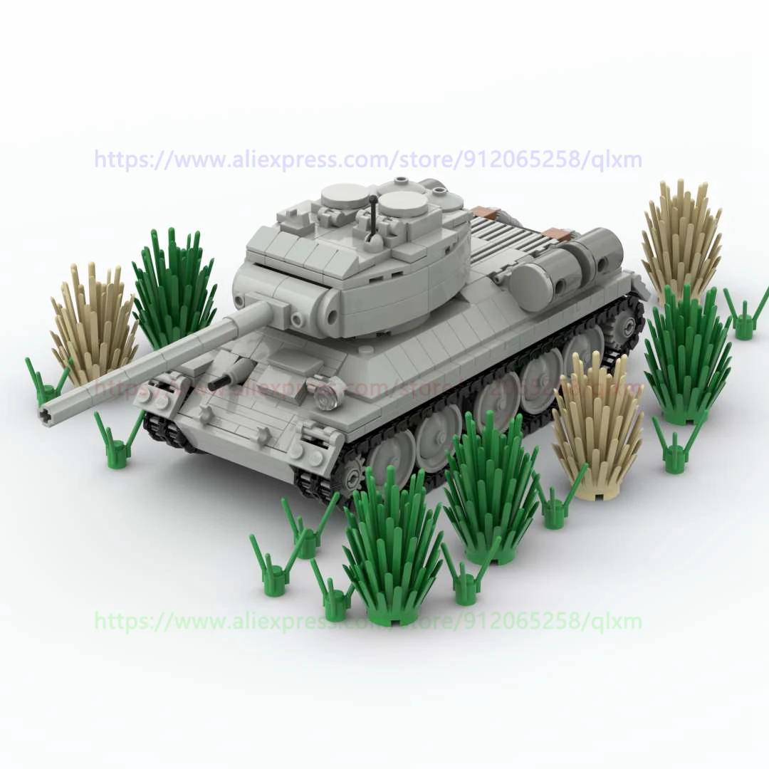 

Military Series Toy T-34-85 Tank Army WW2 Soldier Figures Weapon Bricks Children Boy Educational Building Block Toys Gift T34