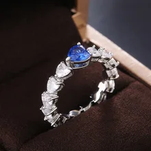 European and American Versatile Heart Two-Color Zircon Ladies Ring Luxury Full Diamond Personality Jewelry 2021 New