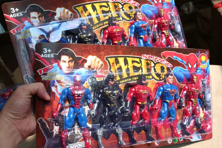 Супергерой Marvel Мстители Железный человек Супермен Бэтмен. .. Экшн-схема 15*9 см