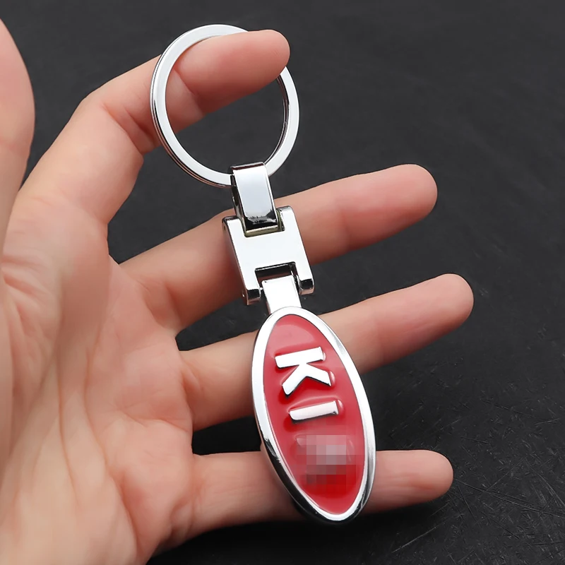 

1psc 3D metal car keychain universal Kia logo creative key ring car accessories for Kia K3 5 9 Picanto Sorento Sportage Cadenza