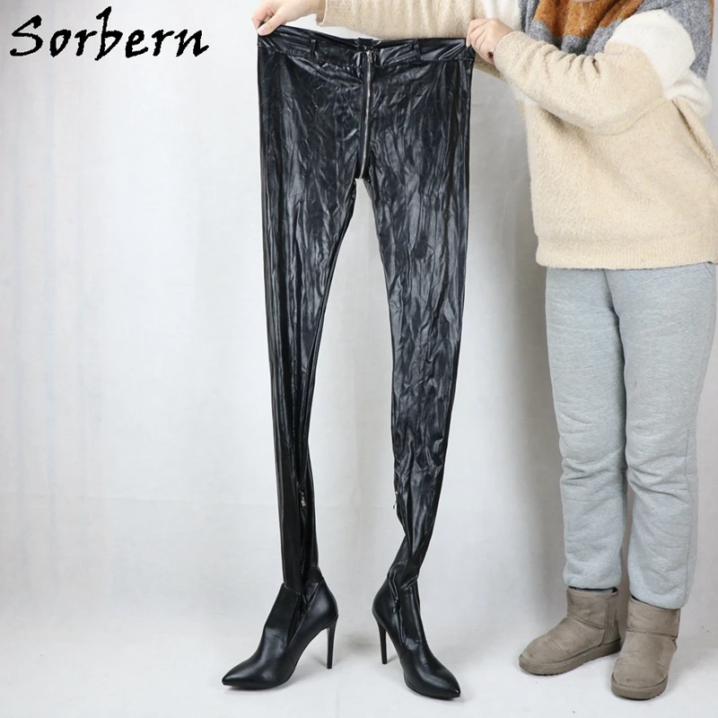 Sorbern/белые сапоги со штанами Женские туфли на высоком каблуке-шпильке с острым