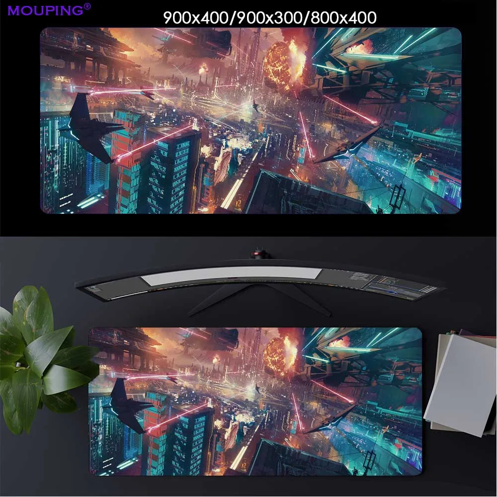 

Large Mousepad Anime Girl Mouse Pad Alienwar Retrowave Gaming Table Waterproof Pad Gamer Desk Accessories Desk Mat DropShipping