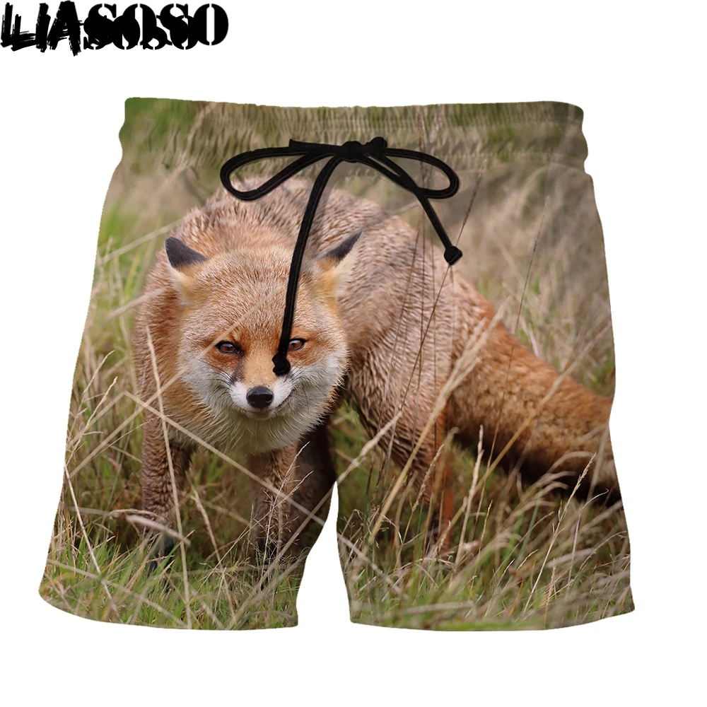 

LIASOSO Little Fox Animal 3D Printing Men Women New Pants Beach Sweatpants Shorts Fashion Casual Oversized Kawaii Lovely Loose