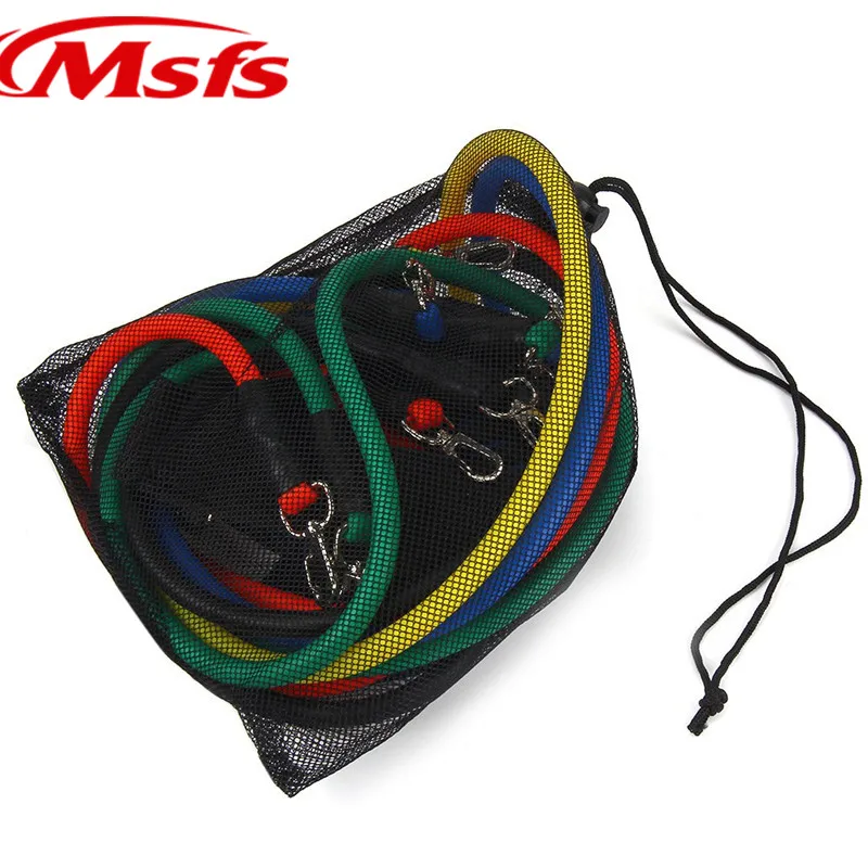 11 Pcs/Set Latex Resistance Bands Yoga Pilates Crossfit Fitness Equipment Sport Pull Rope Workout Exercise Tube | Спорт и