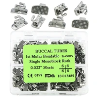 50 sets dental orthodontic monoblock bondable buccal tube roth 022 1st molar 200 pcs
