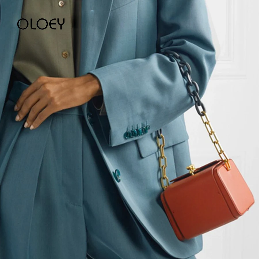 Модные Винтажные роскошные сумки на акриловой цепочке женские простые