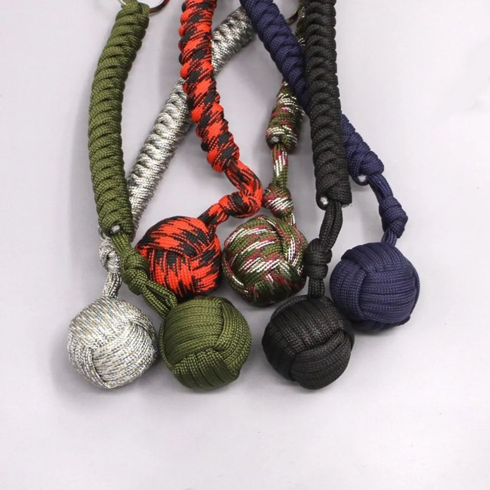 

Portable Outdoor Self Defense Survive Hanging Knot Ball Hand Weaving Umbrella Rope Body Self-defense Ball Key Chain Pendant