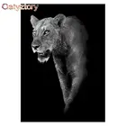 GATYZTORY черно-белые животные, картины по номерам, животные, животные, масляная живопись, ручная роспись, Настенный декор, холст, рисунок, подарок