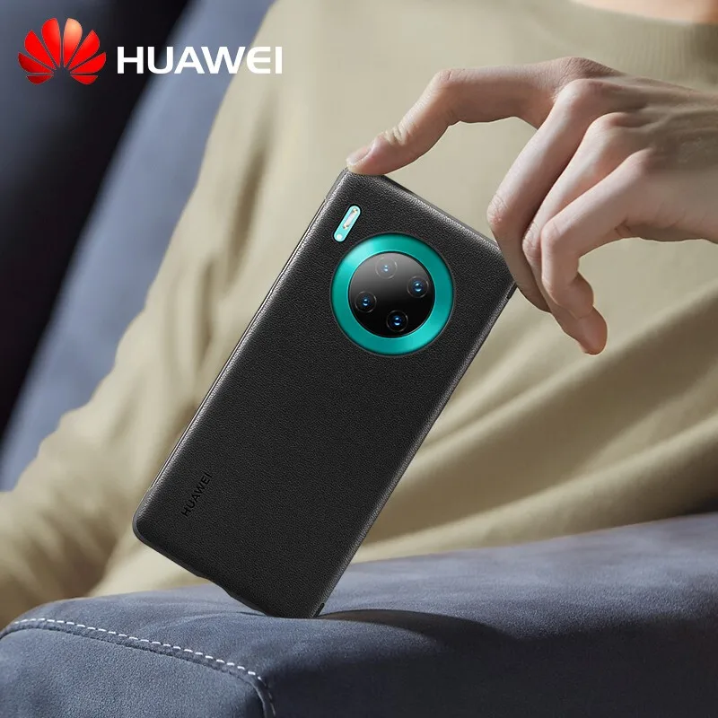 Оригинальный чехол для Huawei Mate 30 Pro силиконовый умный откидной кожаный 360