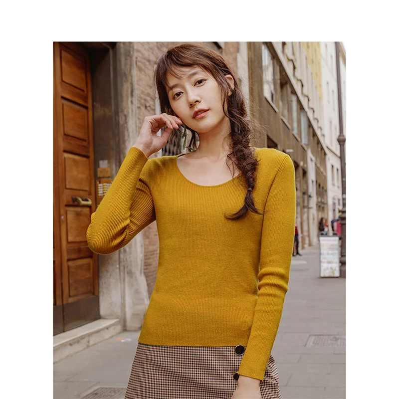 INMAN вязаный свитер с круглым вырезом и длинными рукавами для фитнеса | Женская