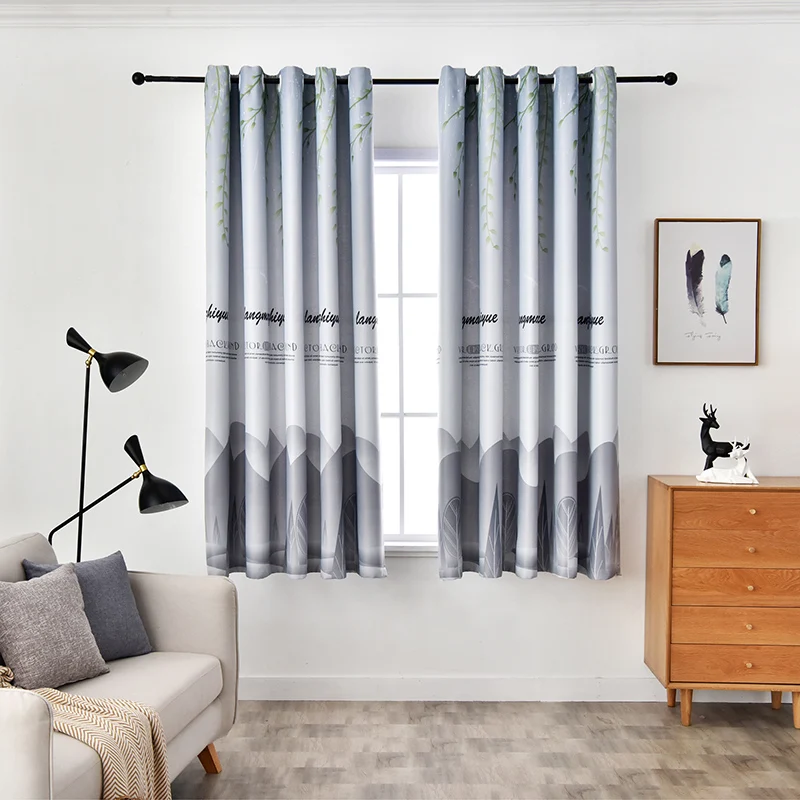 Полузатемняющие плотные шторы современные короткие занавески для гостиной