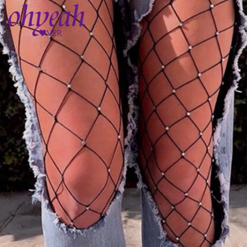 Ohyeahlover с блестящими стразами Женские сексуальные колготки ко Дню Святого