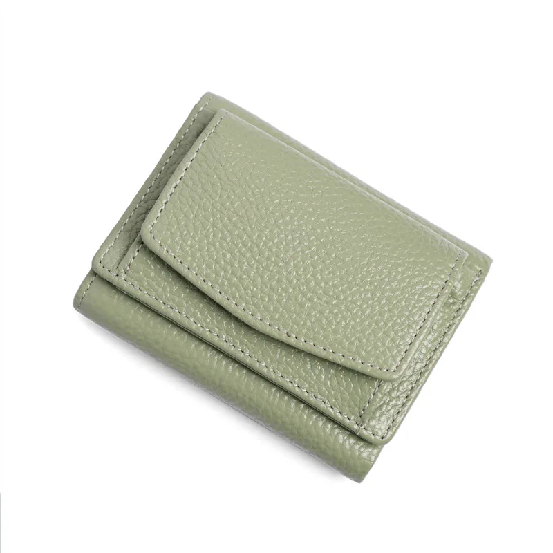 Модный кожаный женский кошелек короткий из воловьей кожи в японском стиле