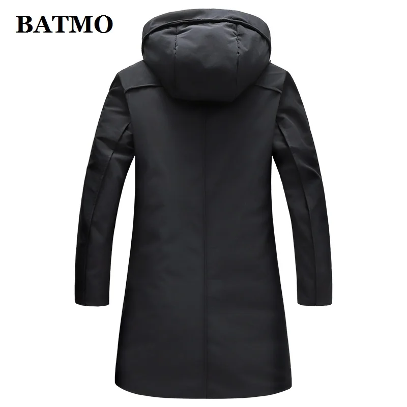 Мужская куртка с капюшоном BATMO зимняя теплая на 80% белом утином пуху большие