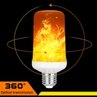 Светодиодная лампа с эффектом пламени, E27, 9 Вт, 220 В, 110 В, 4 режима, 1300 к, 85-265 в
