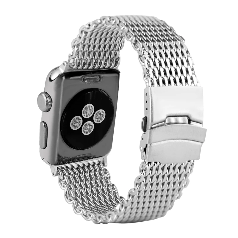 Ремешок Миланская Акула сетчатый для часов Apple Watch Band 42 мм 38 металлическая Флейта