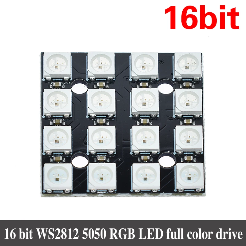 4, 8 12 16 каналов WS2812 WS2812B WS 2811 5050 RGB светодиодный светильник Панель модуль 5V 1Bit 4Bit 8Bit 12Bit 16Bit 24Bit Радужный светодиодный точное - Цвет: 16 Bits