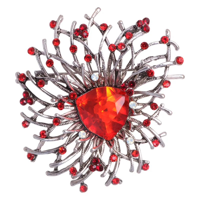 Винтажная брошь Высококачественная из страз под заказ элегантные женские