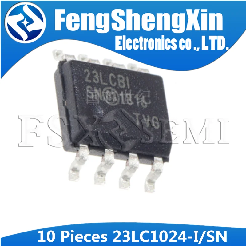 

10PCS 23LC1024-I/SN SOP-8 23LC1024 SOP8 23LCBI SOP 23LCBI/SN 23LCB1 1Mbit SPI Serial SRAM with SDI and SQI Interface IC