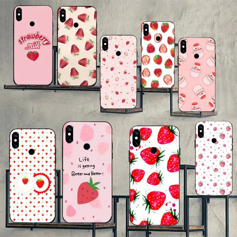 

Strawberry fruit cute sweet cartoon Phone Cases For Xiaomi Redmi 7 9t 9se k20 mi8 max3 lite 9 note 8 9s 10 pro cover funda coque