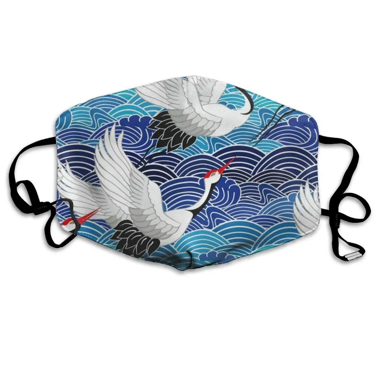 Маска для лица океанская волна журавль птица японская уникальная велосипедная