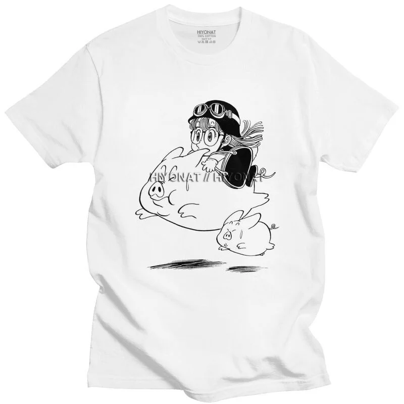 

Handsome Funny Manga Arale Pigs T Shirt Men Short Sleeves Cotton T-shirt Casual Japan Anime Dr Slump Tee Tops Streetwear Tshirt