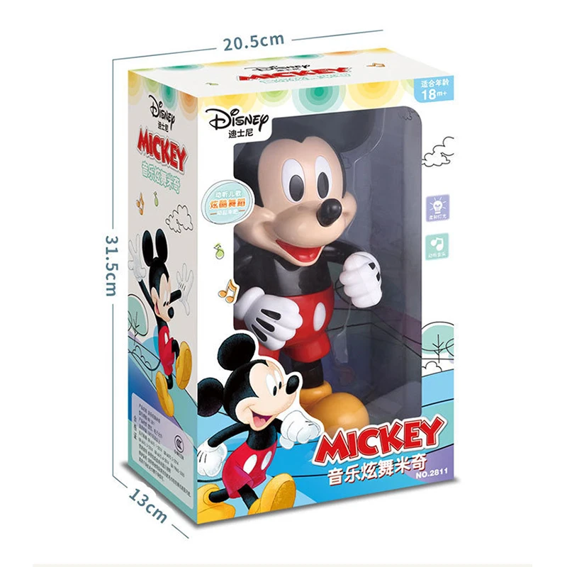 

Original Disney Dancing Mickey Mouse Action Figure Dazzling Music Shiny Educational Electronic Walking Robot Toys For Children