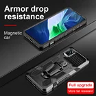 Противоударный армированный чехол для Infinix Note 10 Pro, Карманный металлический задний чехол с зажимом для Infinix 10 Play 10S 11 11S, автомобильный чехол с магнитным кольцом и подставкой