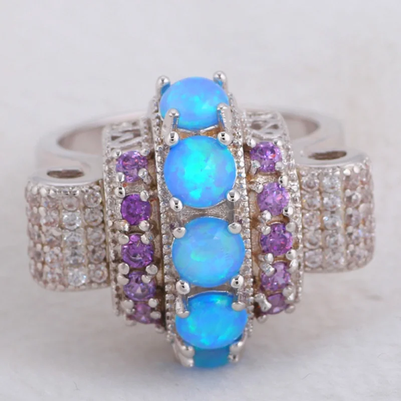 

New luxury fashion zircon opal ring women noble temperament romantic luxury banquet accessories Valentine's day gift jewelry