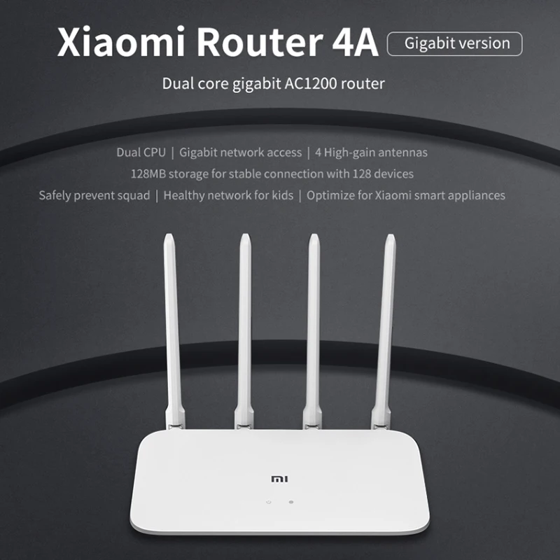 Xiaomi Mi маршрутизатор 4A гигабитная версия 2 4 ГГц 5 WiFi 1167 Мбит/с ретранслятор 64 Мб DDR3 с