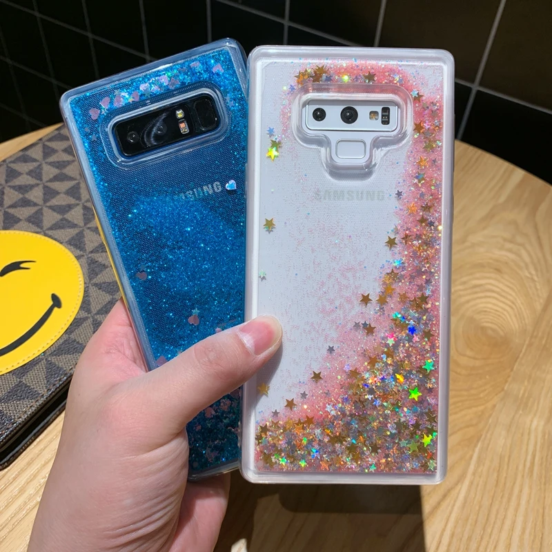 Мягкий защитный чехол с жидкими блестками изображением зыбучие пески любовь