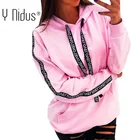 Женская футболка с капюшоном Harajuku, свитшот с надписью, пуловер, зимний топ с карманами, осенняя футболка 2019, женские футболки