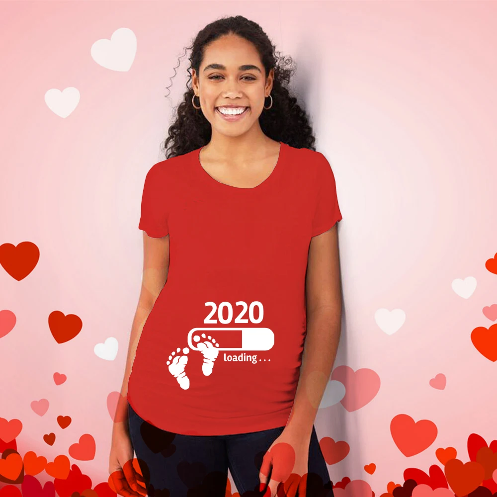 Женская футболка на День Св. Валентина скоро 2020 Футболка для беременных с