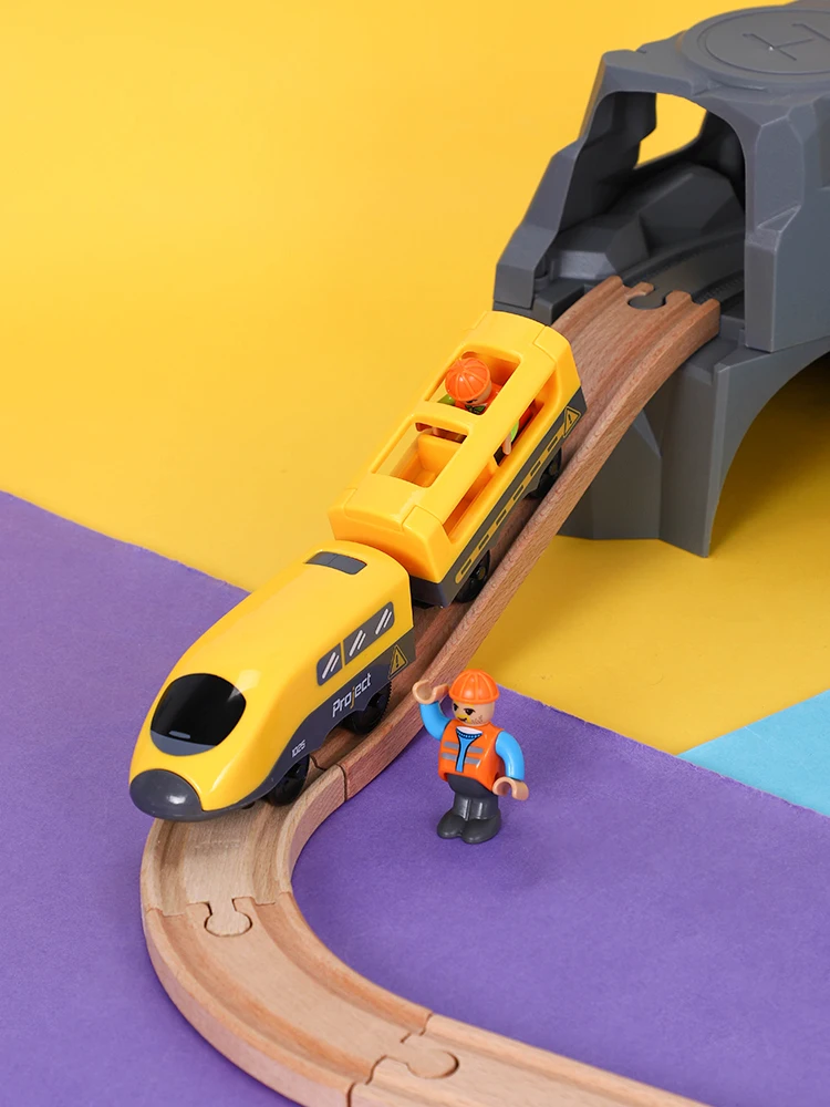 Новый игрушечный Электрический магнитный поезд со звуком совместимый с