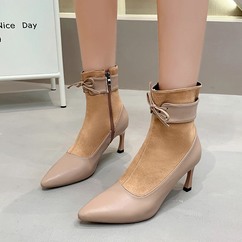 

Ботильоны на высоком каблуке, женская обувь, ботинки с острым носком, короткие Ботинки на каблуке-шпильке, женские черные, цвета хаки