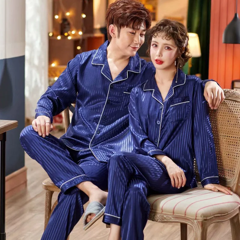 Пижама для пары мужчин и женщин из вискозного волокна пикантный тонкий Шелковый