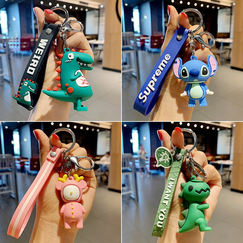 

Брелок для ключей с милым маленьким динозавром, мультяшная кукла-Болл, креативная индивидуальность в Корейском стиле, школьный портфель, де...