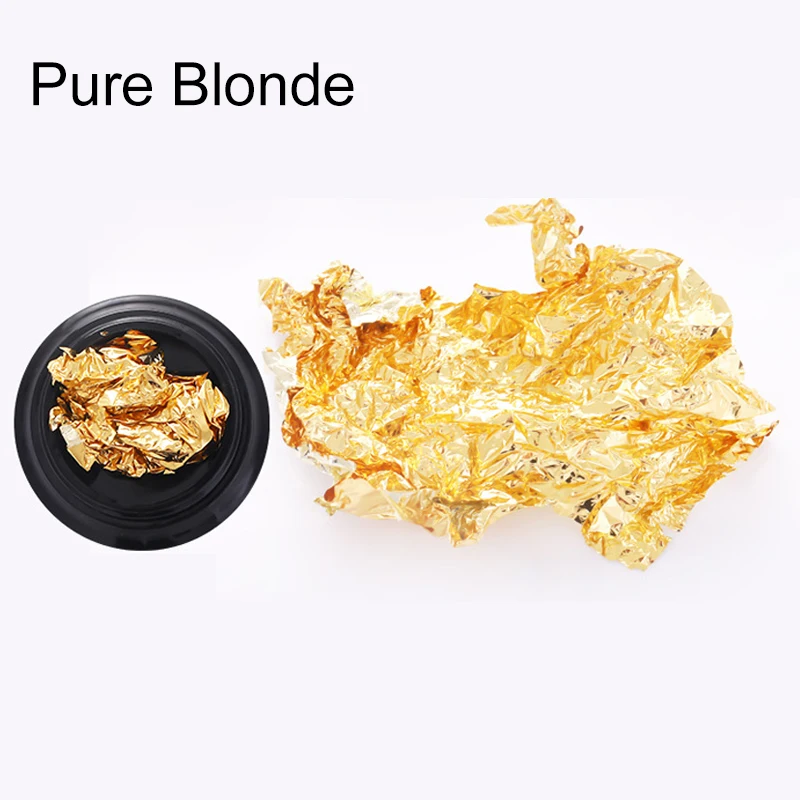 pure blonde 0,7 г цветная фольга, бумага для ногтей, блестящая пудра, неровная блестка, хлопья для ногтей, блестки, украшение для ногтей, Гель-лак, маникюр - Цвет: pure blonde
